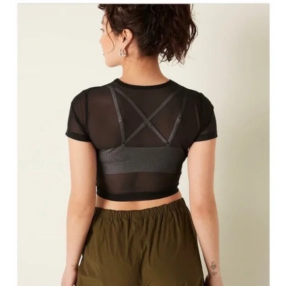 Victoria's Secret mesh short sleeve crop top - Picture 2 of 5